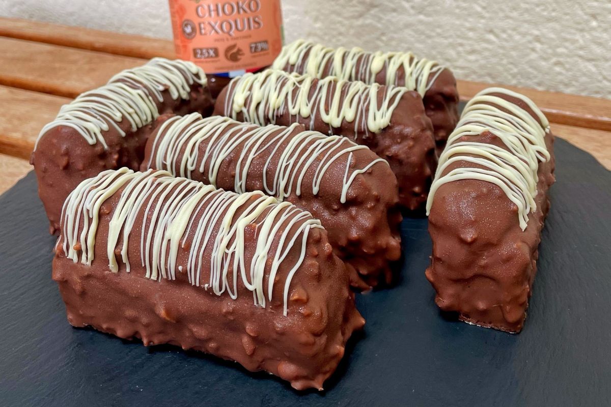 Bouchées brownie, caramel, vanille au Choko Exquis